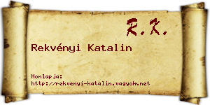 Rekvényi Katalin névjegykártya