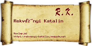 Rekvényi Katalin névjegykártya